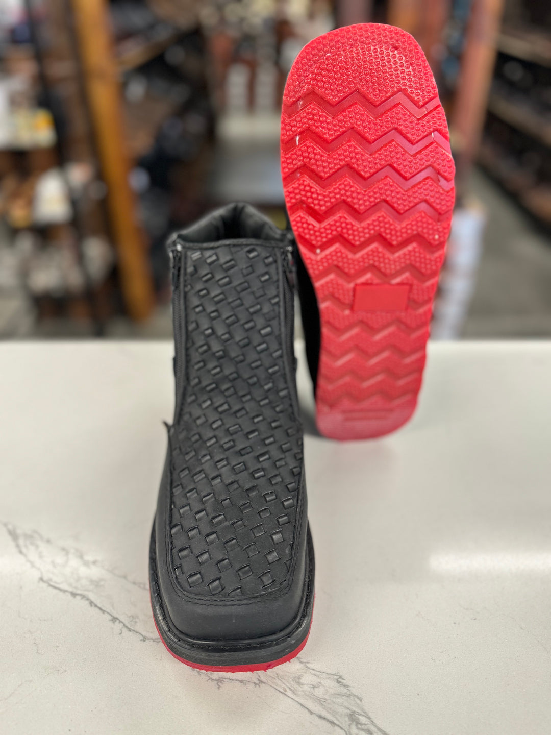 Botines Suela Roja Botin Macho En Piel De Piton Suela Roja