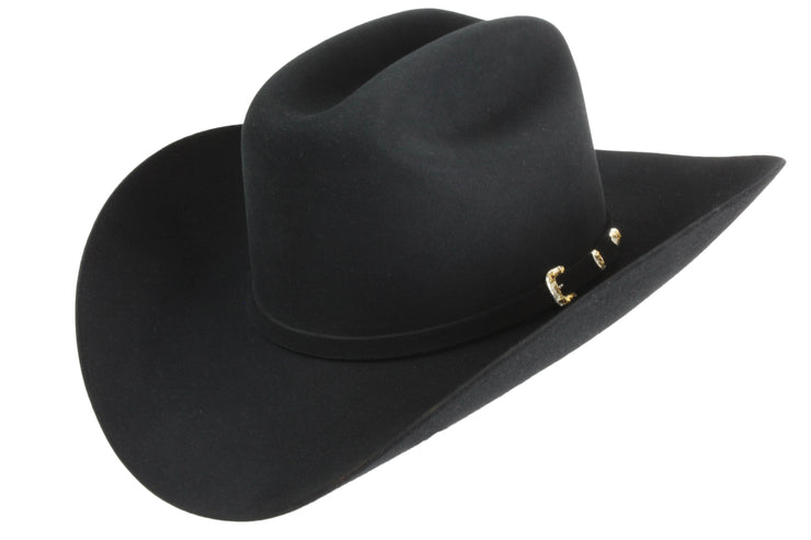 Stetson El Patron Premier 30x Black Cowboy Felt Hat (Diamante Negro)