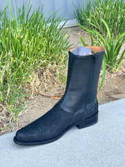Botin Milan de Python Marca Los Altos Boots - Negro (Con Cierre)