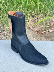 Botin Milan de Python Marca Los Altos Boots - Negro (Con Cierre)