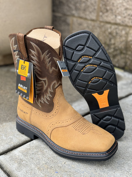 Ariat Sierra Wide Square Toe Work Boot Aged Bark Guadalajara Western Wear