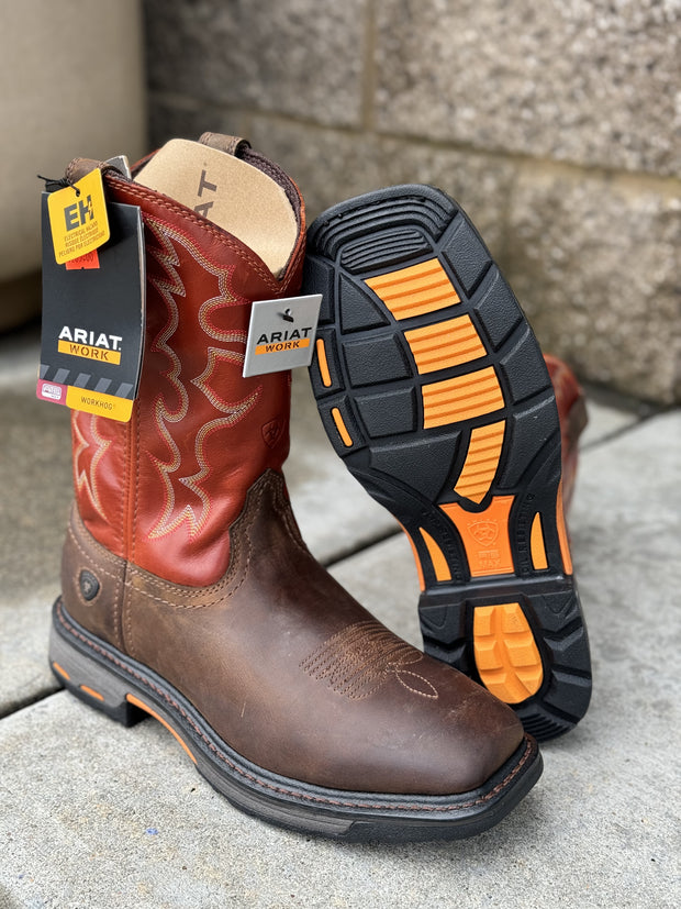 Ariat WorkHog Wide Square Toe Work Boot (Dark Earth)