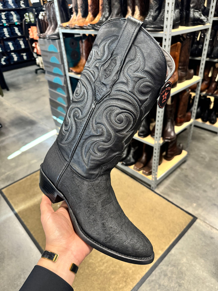 Bota Piel de Elefantante Horma Semi-Oval - Negro