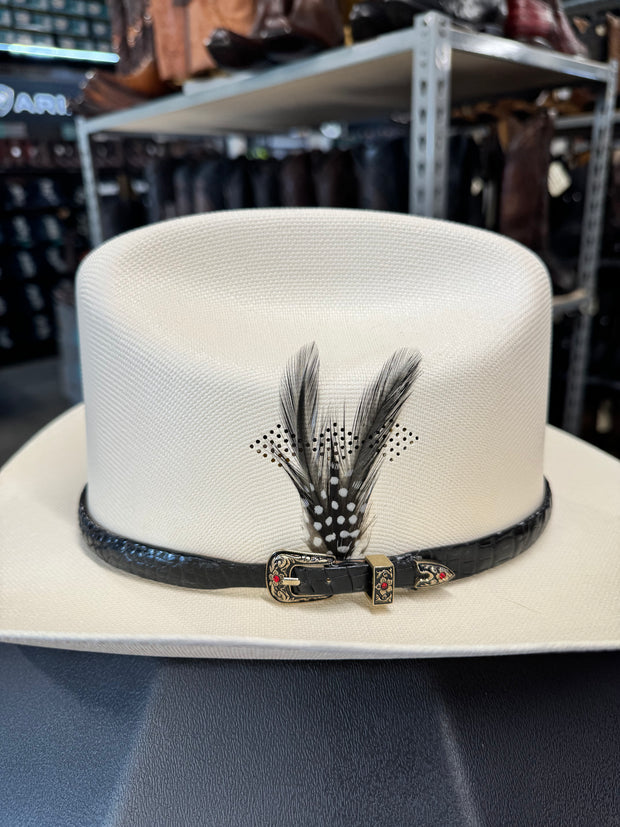 Toquilla Negro Obscuro Piel de Caiman (Hatband Caiman BLK)