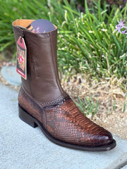 Botin Milan de Python Marca Los Altos Boots - Porto Faded Brown (Con Cierre)