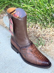 Botin Milan de Python Marca Los Altos Boots - Porto Faded Brown (Con Cierre)