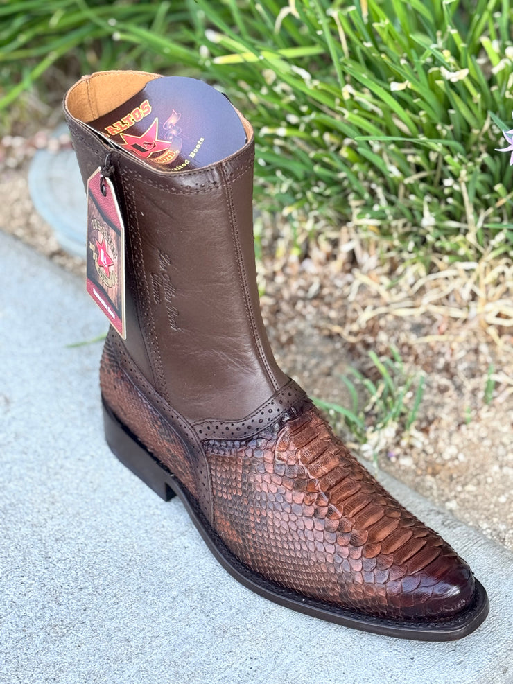 Botin Milan de Python Marca Los Altos Boots - Porto Faded Brown (Con Cierre)