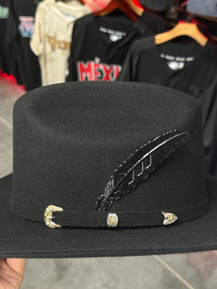 Pluma de Acero Inoxidable/Stainless Steel Hat Feather #10 PREMIUM BLACK