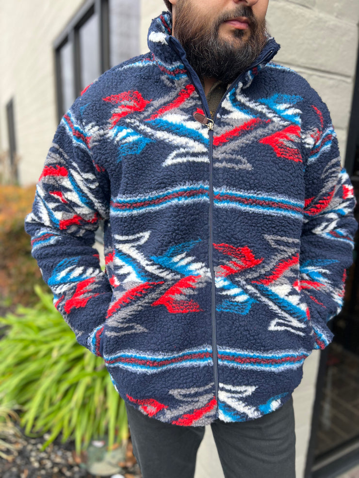ARIAT MEN'S FLEECE CHIMAYO NEW MEXICO NAVY JACKET