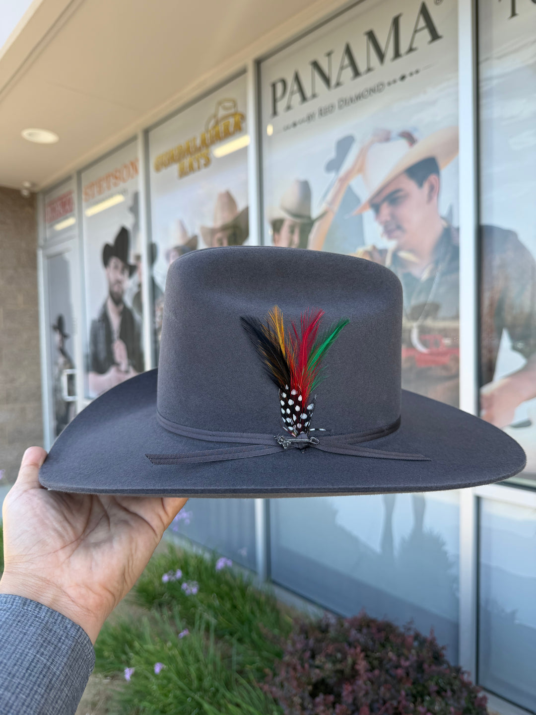 Stetson 6x Rancher Silver Gray Cowboy Felt Hat (Copa Alta Falda