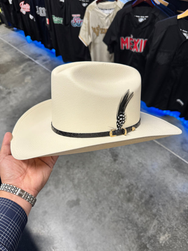 Sombrero El Patron 500x Copa Chica Falda 3.5" (Toquilla Avestruz Negro)