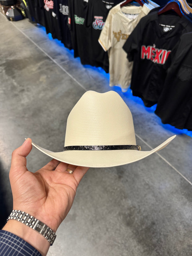 Sombrero El Patron 500x Copa Chica Falda 3.5" (Toquilla Avestruz Negro)
