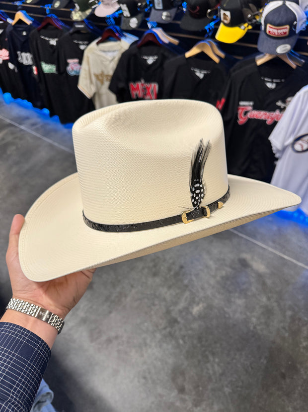 Sombrero El Patron 500x Copa Chica Falda 3.5" (Toquilla Avestruz Negro)