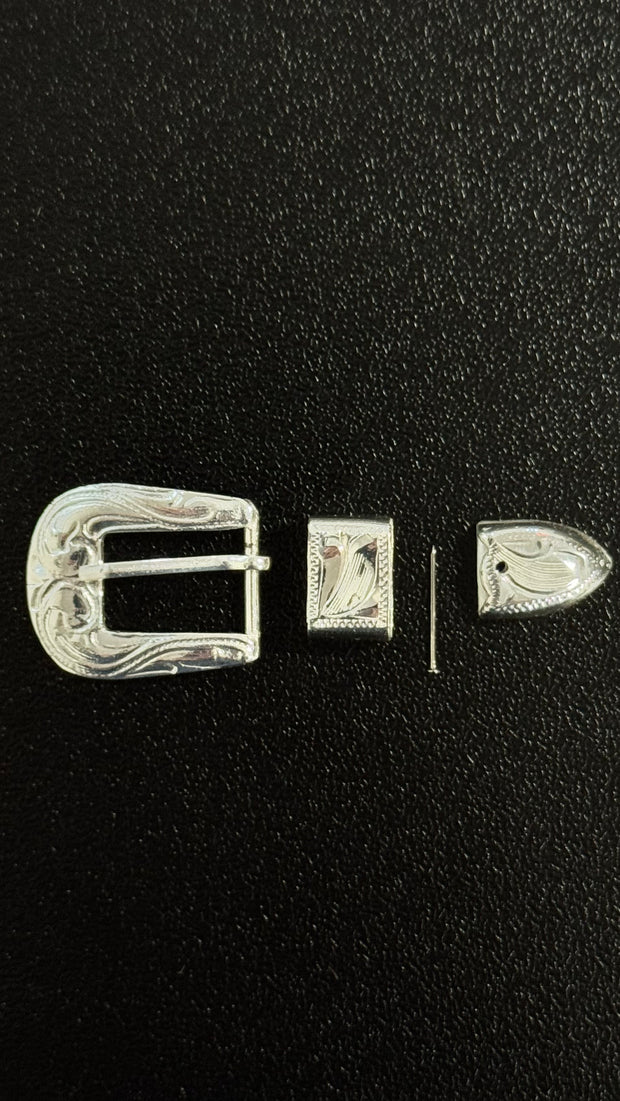 3 Piece Buckle Set - Silver