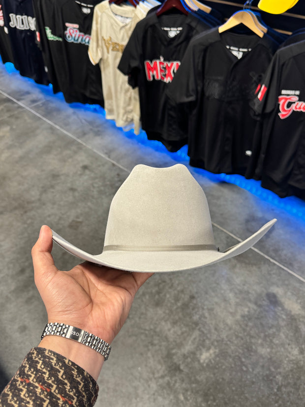 Stetson 6x Spartan Mist Grey Cowboy Felt Hat Sinaloa (Copa Chica Falda/Brim 4")