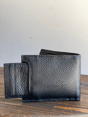 Cuadra Cartera Piel de Venado - Negro