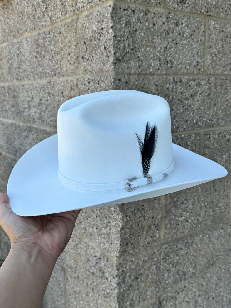 Twinstone 6x Rancher White Felt Hat Horma SINALOA (Copa Alta 5"  Falda/Brim 3.5")