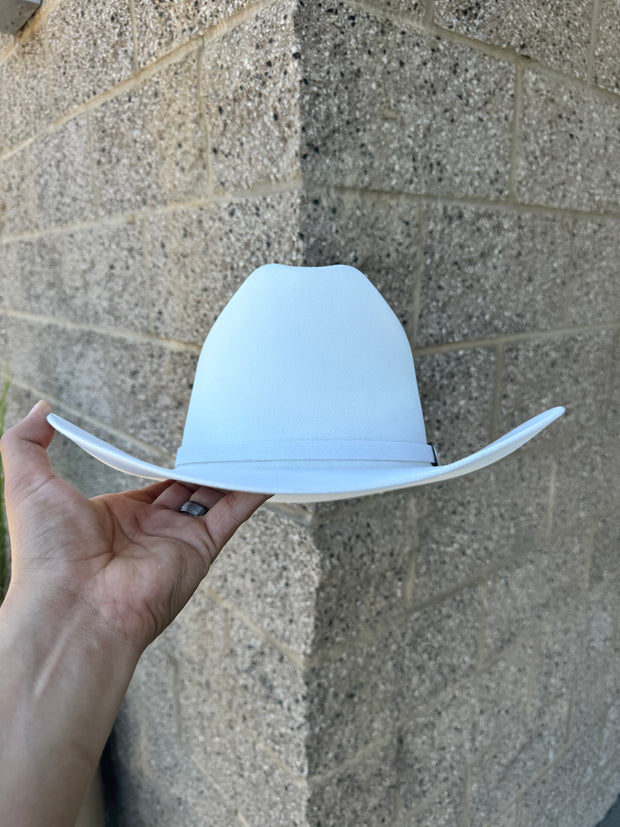 Twinstone 6x Rancher White Felt Hat Horma SINALOA (Copa Alta 5"  Falda/Brim 3.5")