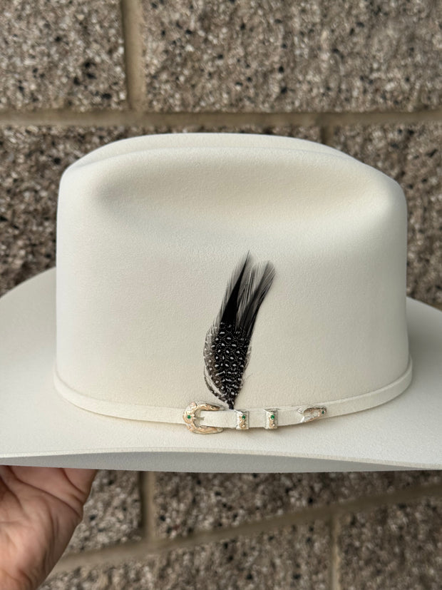 El Juez Cream/Hueso 300x Marca Cuadra Horma Sinaloa - Beaver Fur (FALDA 3.5")