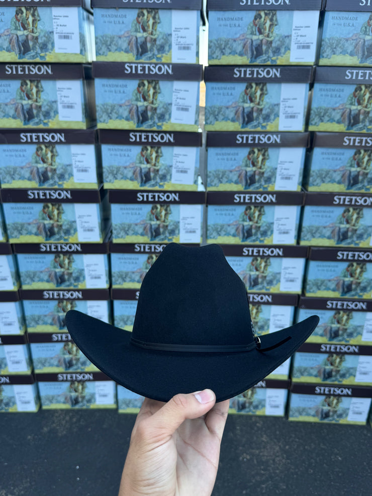 Stetson 6x Rancher Black Cowboy Felt Hat Sinaloa (Copa Alta Falda/Brim 4") 160th EDITION