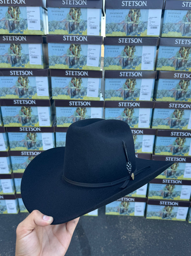 Stetson 6x Rancher Black Cowboy Felt Hat Sinaloa (Copa Alta Falda/Brim 4") 160th EDITION