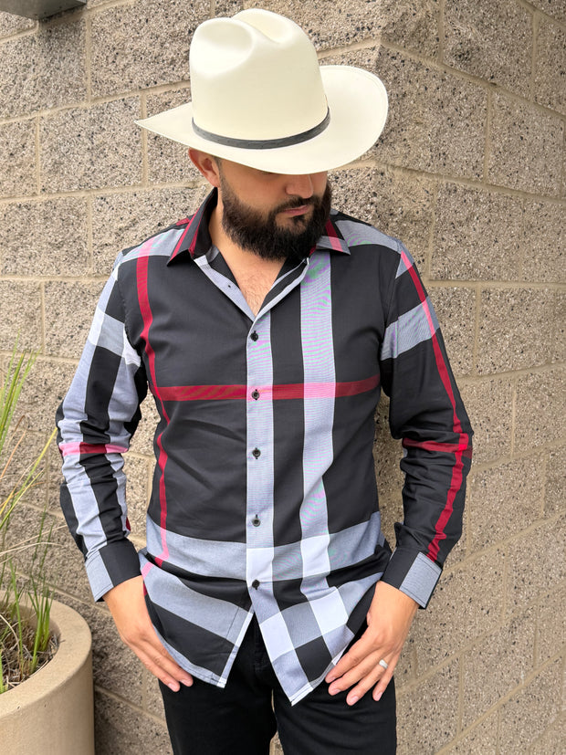 Camisa Fina - IG02 (BLACK) (Stretch)