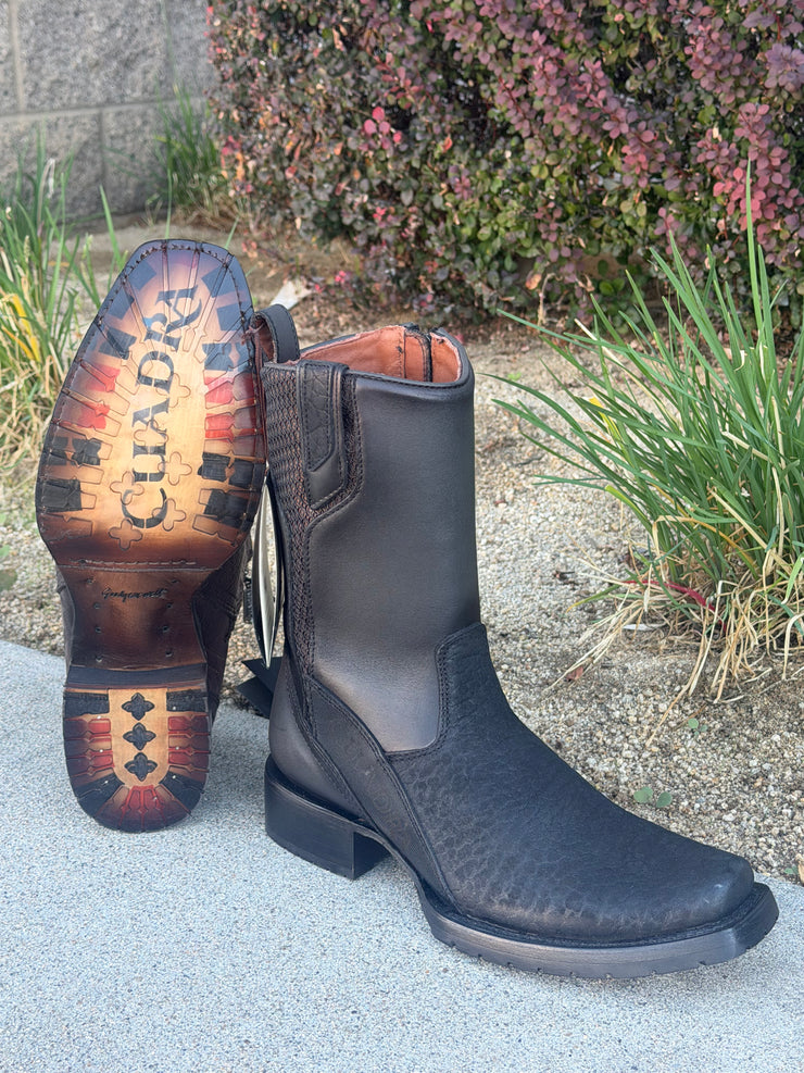 Cuadra Bota con Cierre Piel de Cuello de Toro - Black