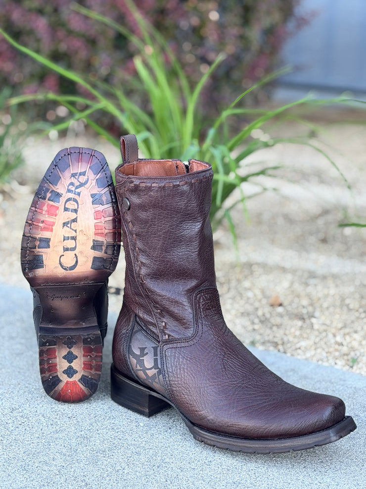 Cuadra Bota con Cierre Piel de Cuello de Toro - Brown