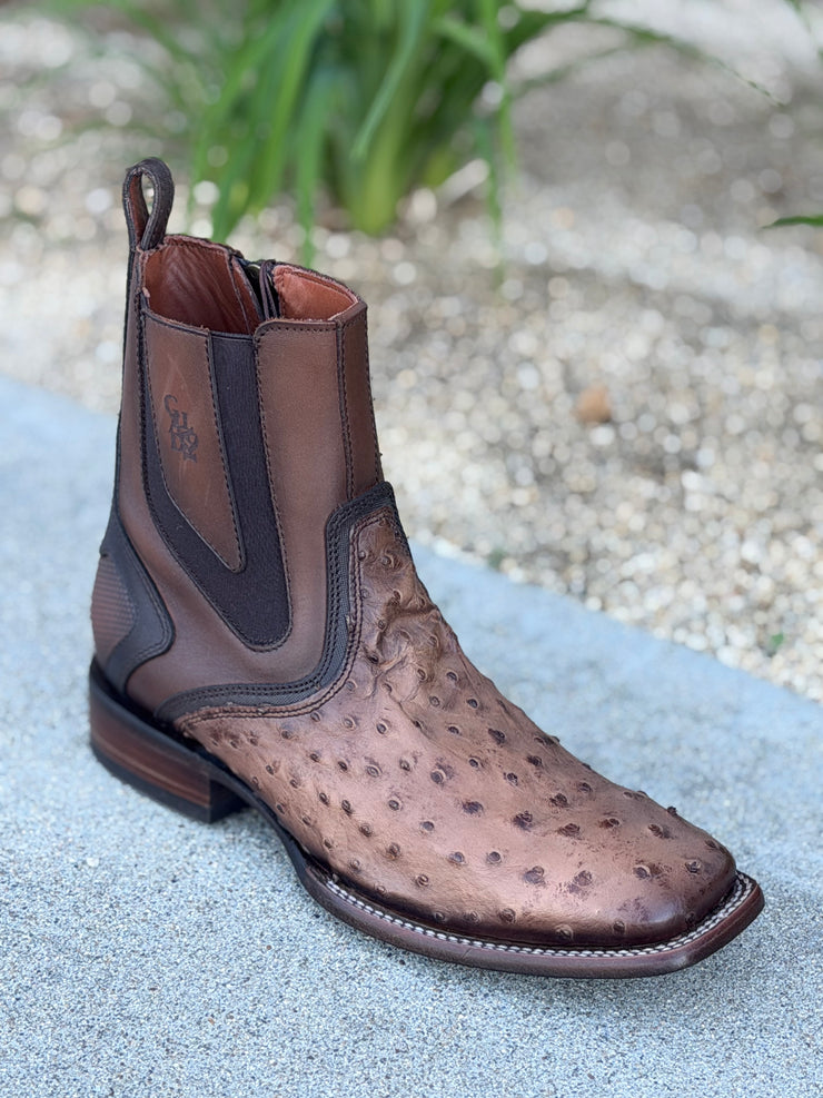 Cuadra Botin Elegante con Cierre Piel de Avestruz - Orix