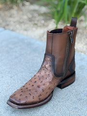 Cuadra Botin Elegante con Cierre Piel de Avestruz - Orix