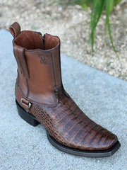 Cuadra Bota Casual con Cierre Piel de Caiman - Atlantic Cafe