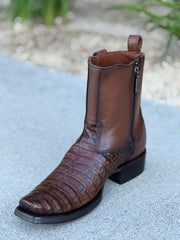 Cuadra Bota Casual con Cierre Piel de Caiman - Atlantic Cafe