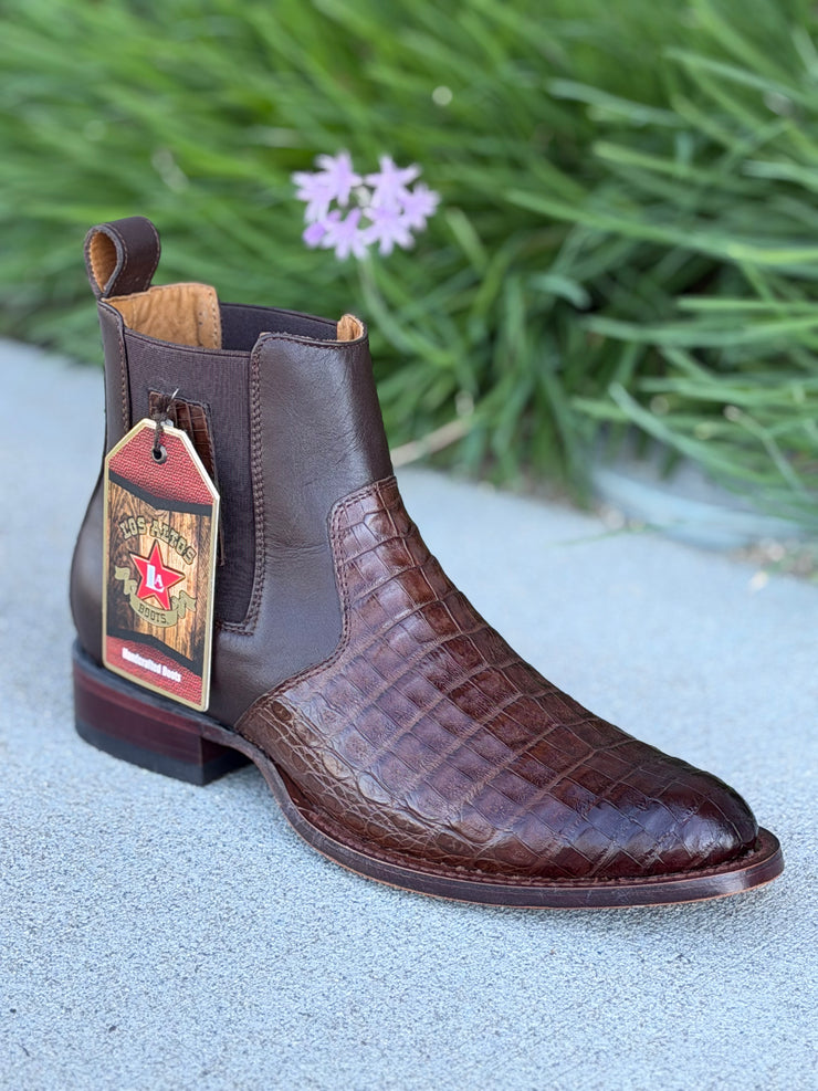 Botin Roper de Caiman Marca Los Altos Boots - Cafe