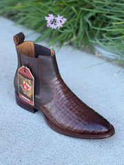 Botin Roper de Caiman Marca Los Altos Boots - Cafe