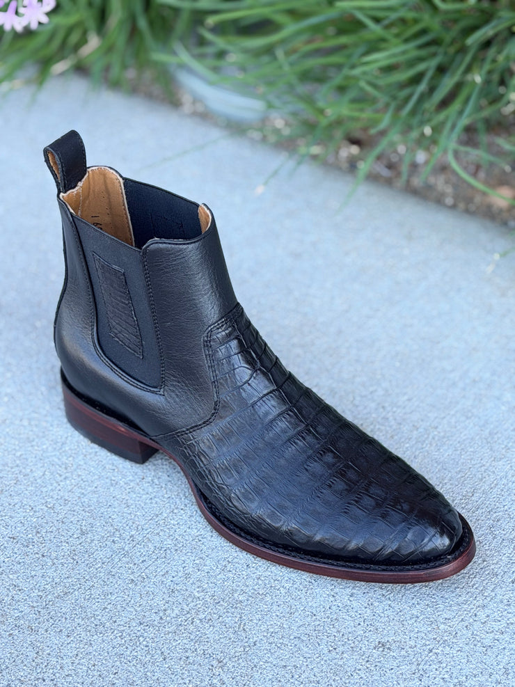 Botin Roper de Caiman Marca Los Altos Boots - Negro