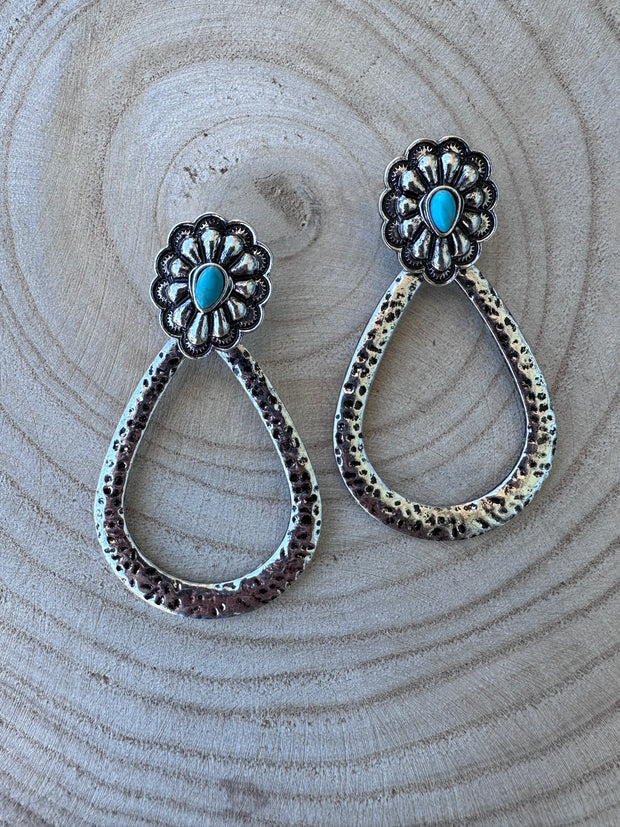 Blue/ Silver Hoop