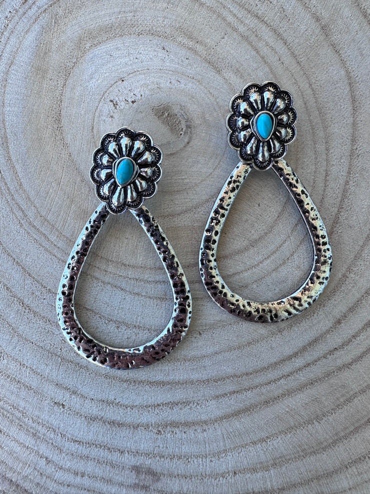 Blue/ Silver Hoop