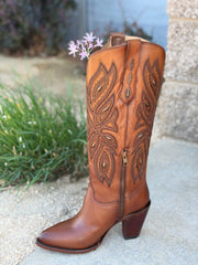 Greta Bota Alta Para Dama Color Montes Whiskey