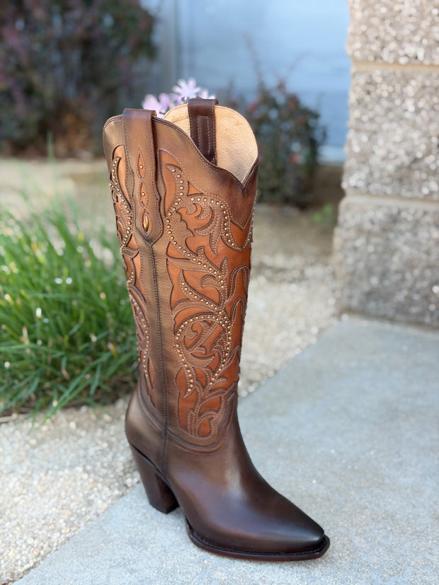 Isabella Bota Alta Para Dama Color Roble Sunset