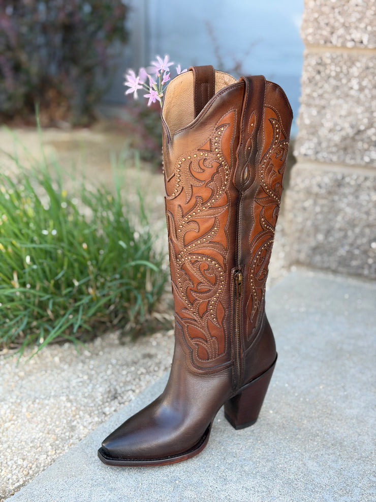 Isabella Bota Alta Para Dama Color Roble Sunset