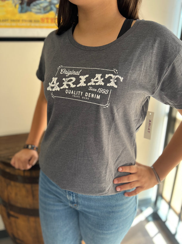 Ariat Denim Label Grey T-Shirt