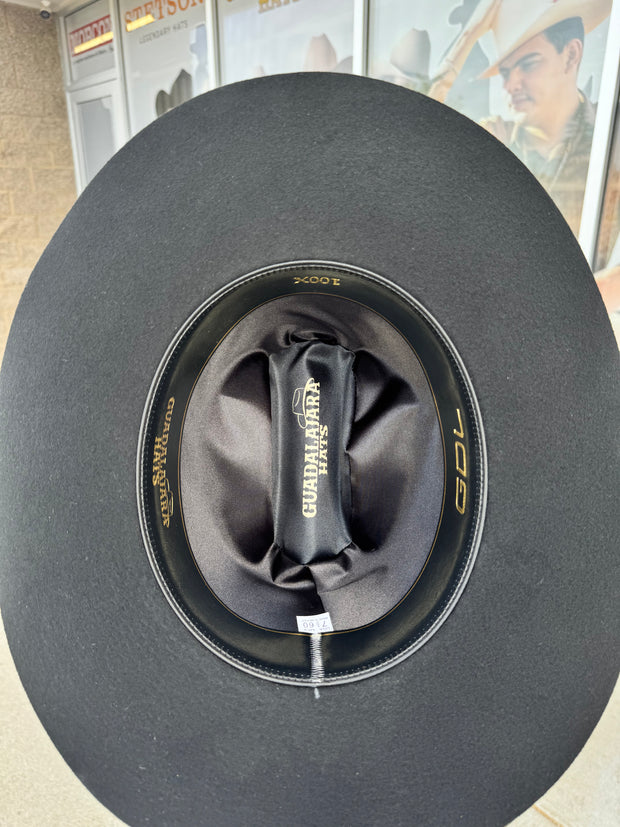 100x El Patron - Guadalajara Hat Black Felt Cowboy Hat (BRIM 3.5")