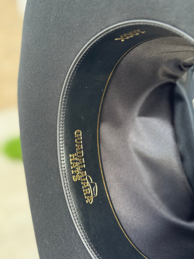 100x El Patron - Guadalajara Hat Black Felt Cowboy Hat (BRIM 3.5")