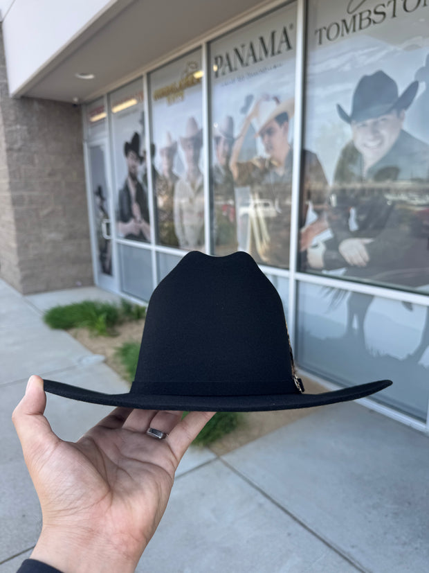 100x El Patron - Guadalajara Hat Black Felt Cowboy Hat (BRIM 3.5") (Gold Edition)
