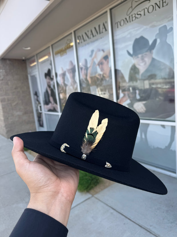 100x El Patron - Guadalajara Hat Black Felt Cowboy Hat (BRIM 3.5") (Gold Edition)