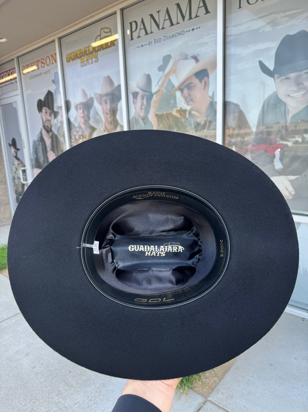 100x El Patron - Guadalajara Hat Black Felt Cowboy Hat (BRIM 3.5") (Gold Edition)