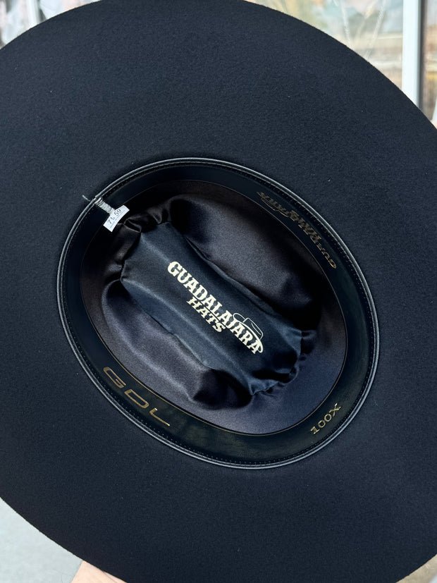 100x El Patron - Guadalajara Hat Black Felt Cowboy Hat (BRIM 3.5") (Gold Edition)