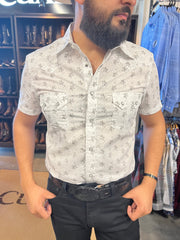 Vintage Floral Short Sleeve - Rock & Roll MEN (Charcoal/White)