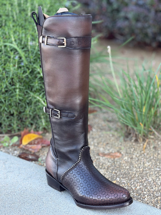 Cuadra para Dama - Crust Castaño Piel De Res Tall Boot