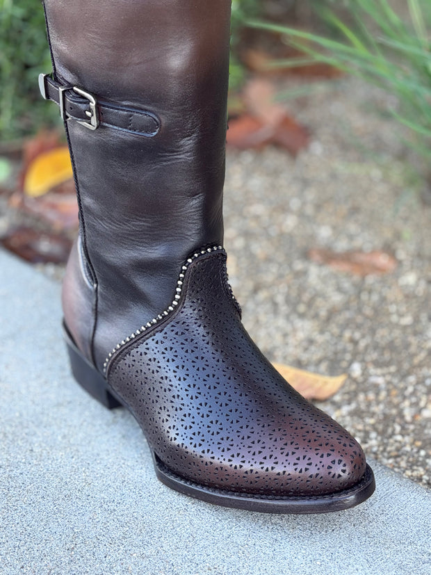 Cuadra para Dama - Crust Castaño Piel De Res Tall Boot